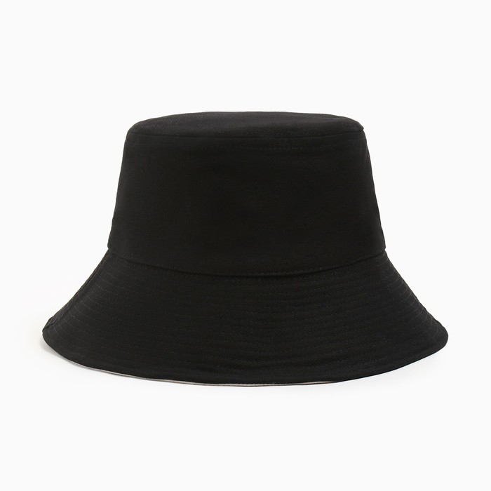 Панама двусторонняя MINAKU, цвет чёрный/бежевый, размер 56