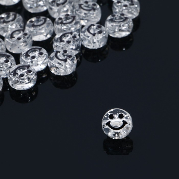 Бусина из акрила &laquo;Смайл&raquo;, 0,9&times;0,6 см, (набор 10 г), цвет чёрный