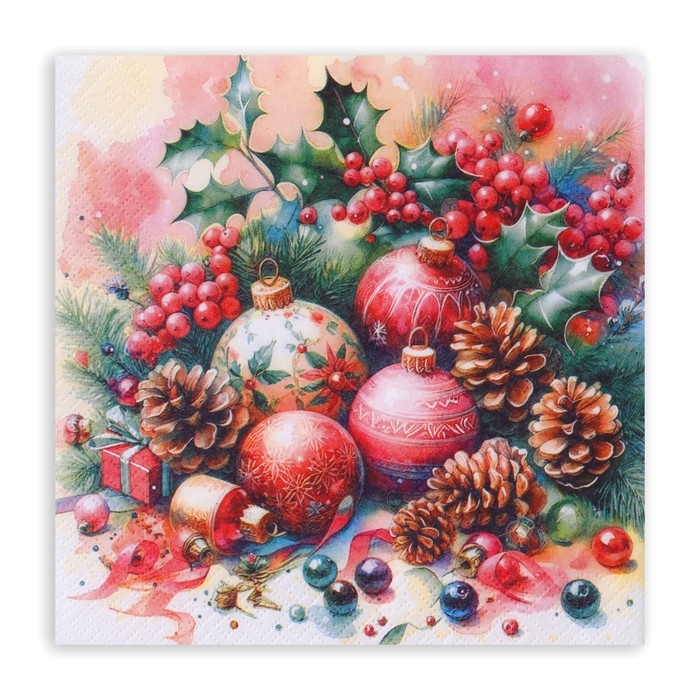 Новогодние салфетки бумажные GrandPero Deluxe «Этюд», 3 слоя, 33х33 см, 20 шт Новогодние салфетки бумажные GrandPero Deluxe «Этюд», 3 слоя, 33х33 см, 20 шт