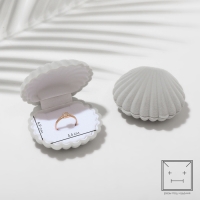 Футляр бархатный под кольцо «Ракушка», 6×5,5, цвет серый, вставка белая Футляр бархатный под кольцо «Ракушка», 6×5,5, цвет серый, вставка белая