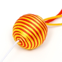 Дразнилка-удочка "Шар с перьями", оранжевая на оранжевой ручке