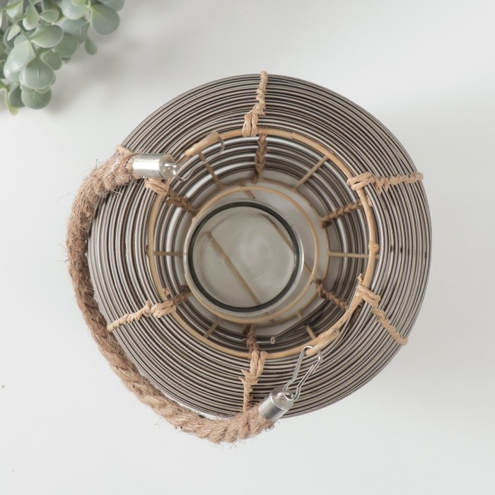 Подсвечник пластик на 1 свечу "Амфора" коричневый 11х20х26 см