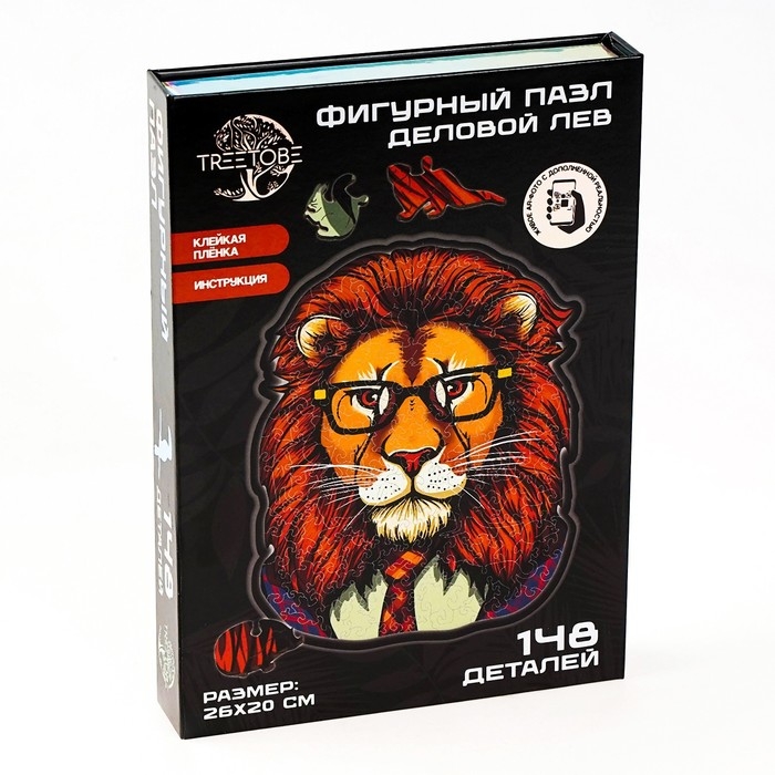 Пазлы деревянные фигурный &laquo;Лев&raquo;, 148 элементов