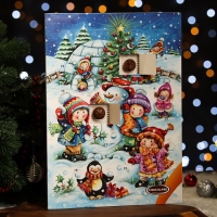 Новый год. Адвент-календарь с мини-плитками из молочного шоколада Chocoland, МИКС, 50 г