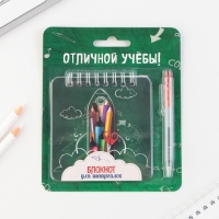 Канцелярский набор блокнот 48 листов + ручка &laquo;Отличной учёбы&raquo;, 13,5 см х 15 см.