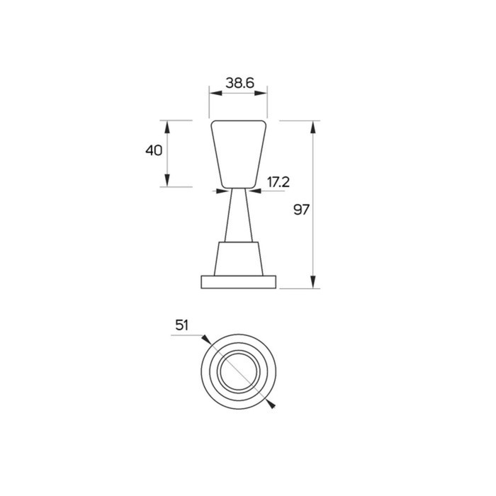 Дверной ограничитель LOCKLAND, прямой, h=97 мм, цвет серый Дверной ограничитель LOCKLAND, прямой, h=97 мм, цвет серый