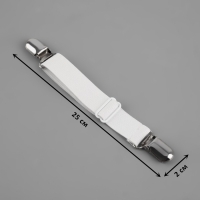 Зажимы на резинке, с регулятором, 2 &times; 18,5 см, 4 шт, цвет белый