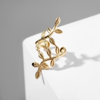 Серьга &laquo;Кафф&raquo; флора, цвет золото