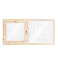 Окно двухстворчатое, 50&times;100см, двойное стекло ХВОЯ