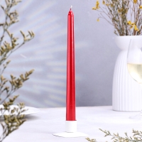 Свеча античная, 2,3х 25 см, 4 шт, лакированная, красный металлик