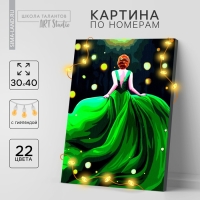 Картина по номерам на раме, с гирляндой &laquo;Платье&raquo;, 30х40 см