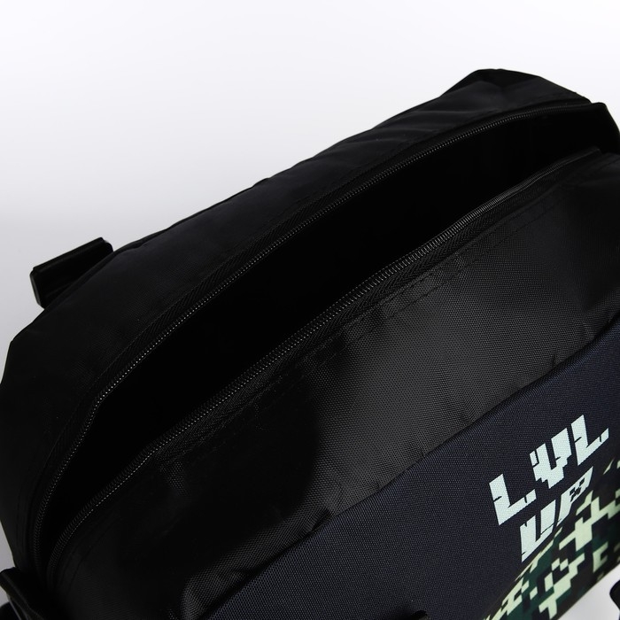 Сумка детская спортивная для мальчика &laquo;Пиксельный мир&raquo; 40х25х18, отд на молн, дл ремень, чёрный цвет