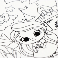 Магнит-раскраска многоразовая &laquo;Принцесса и сказочные Единорожки&raquo;, 14,8 &times; 21 см