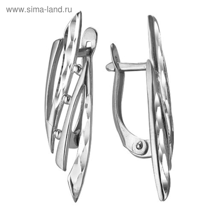 Серьги «Зигзаг», посеребрение с оксидированием Серьги «Зигзаг», посеребрение с оксидированием