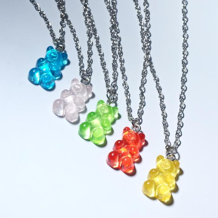 Кулон &laquo;Мармеладный мишка&raquo; цепочка, цвет МИКС в серебре, 45 см