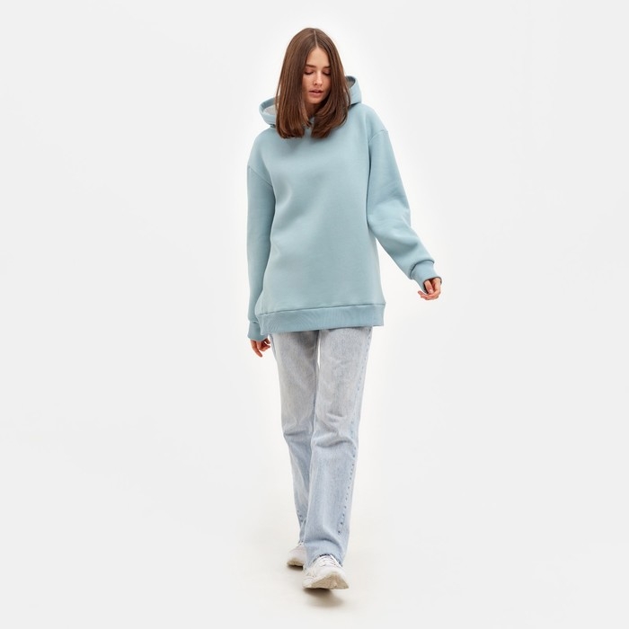 Худи женское MINAKU: Casual Collection цвет серо-голубой, р-р 46-48 Худи женское MINAKU: Casual Collection цвет серо-голубой, р-р 46-48