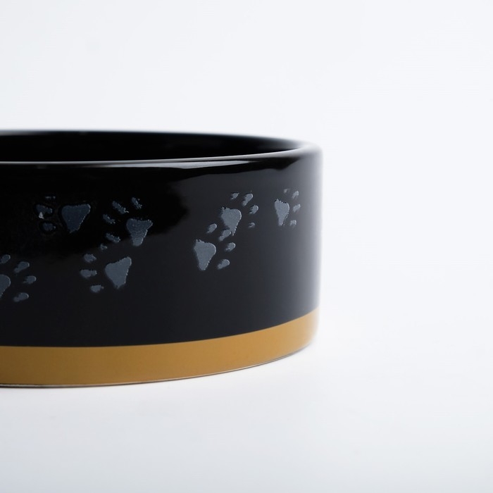 Миска керамическая "Черный кот" 300 мл  12,5 х 4,5 см, черная