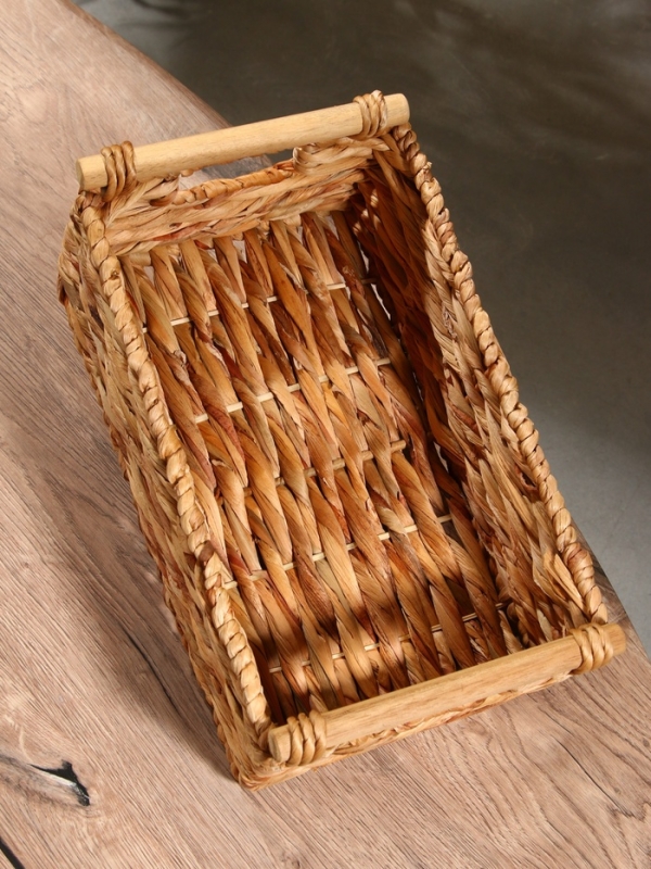 Корзина плетеная 36x21x15 см, водный гиацинт