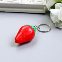 Фонарик свет на кольце "Клубничка" светит МИКС 3х5,5х3 см