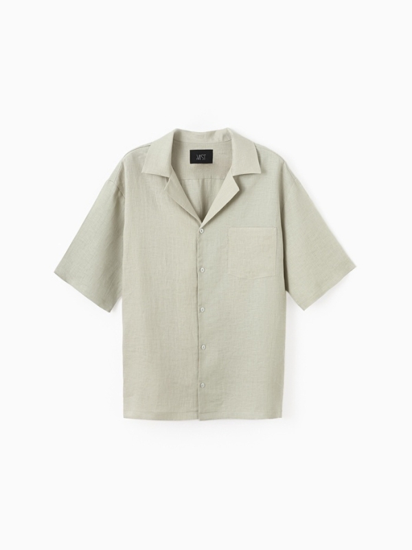 Рубашка мужская с коротким рукавом MIST р.56, цвет бледно-зеленый