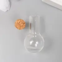 Декор для творчества стекло "Бутыль с пробкой " 1,5х1,5х3 см