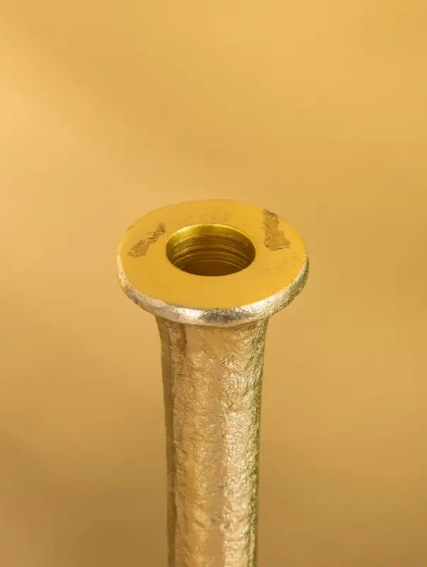 Подсвечник "Флейта" алюминий 37 см, цв. золото