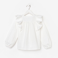 Рубашка для девочки KAFTAN, размер 32 (110-116), цвет белый