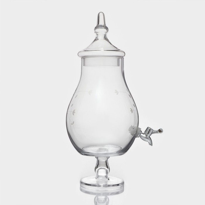 Диспенсер для напитков стеклянный &laquo;Фреш&raquo;, 6 л, 21&times;50 см