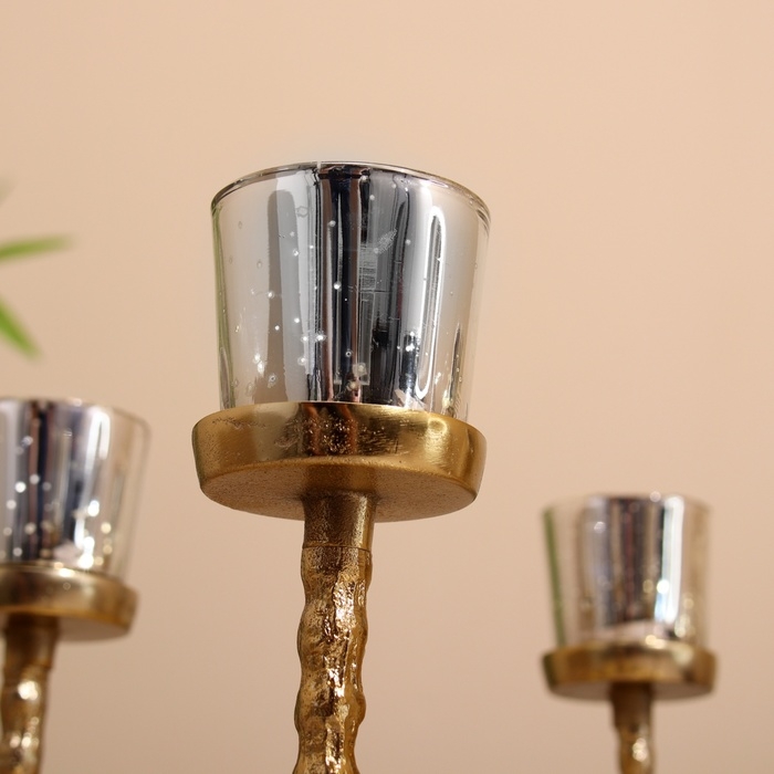 Подсвечник на 4 свечи Подсвечник на 4 свечи "Кленовые листья" алюминий 46х46х18 см