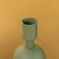 Подсвечник на 1 свечу текстурный "Болотный" с 2 сферами 8,5х8,5х18 см