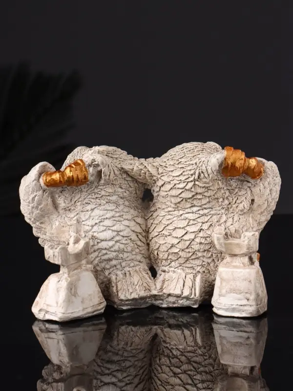 Фигура "Совы говорят по телефону" 8х12х7 см, серый