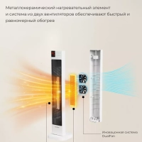 Тепловентилятор колонный CFH2030FM, 2кВт, дисплей, белый