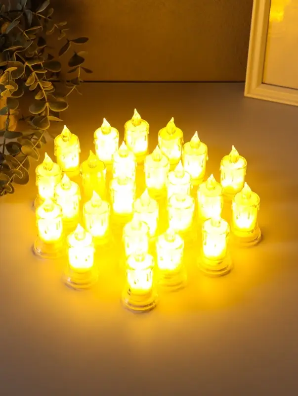 Светодиодная свеча LED "Свеча с подтёками" 3хLR41, прозрачный 3,5х3,5х7,2 см