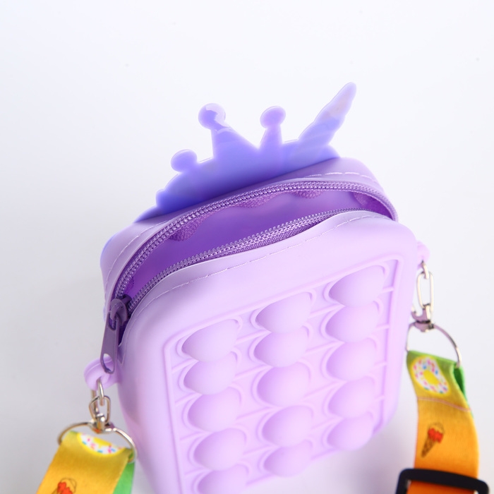 Сумка детская для девочки на молнии &laquo;Выбражулька&raquo;, pop it, цвет сиреневый