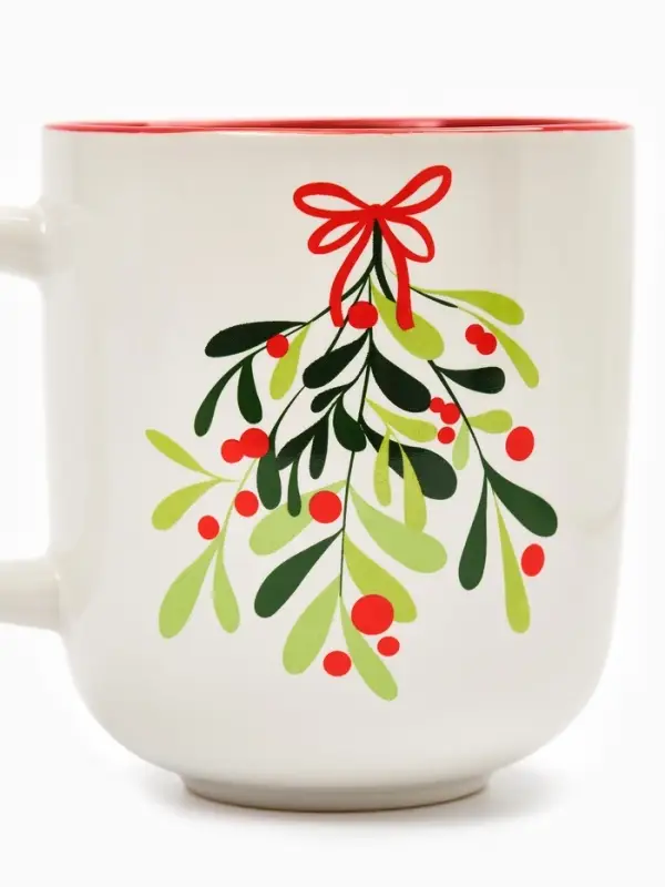 Кружка керамическая новогодняя &laquo;Еловая веточка&raquo;, 470 мл