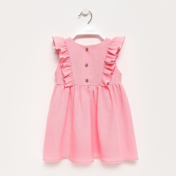 Платье детское с рюшей KAFTAN &laquo;Муслин&raquo;, размер 28 (86-92 см), розовое