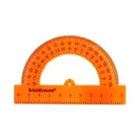 Транспортир 10см 180&deg;, ErichKrause "Neon Solid", пластик, непрозрачный, коробка-дисплей, МИКС