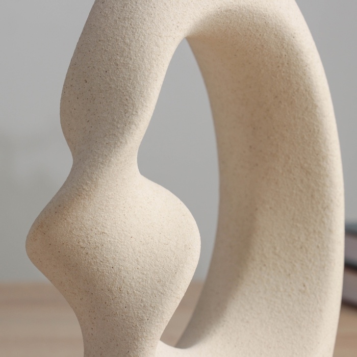 Керамическая ваза декоративная настольная &laquo;Закари&raquo;, для цветов, сухоцветов, d-3 см, 21&times;14 см, бежевый