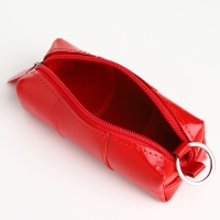 Ключница карманная на молнии, TEXTURA, длина 12,5 см, кольцо, цвет красный Ключница карманная на молнии, TEXTURA, длина 12,5 см, кольцо, цвет красный