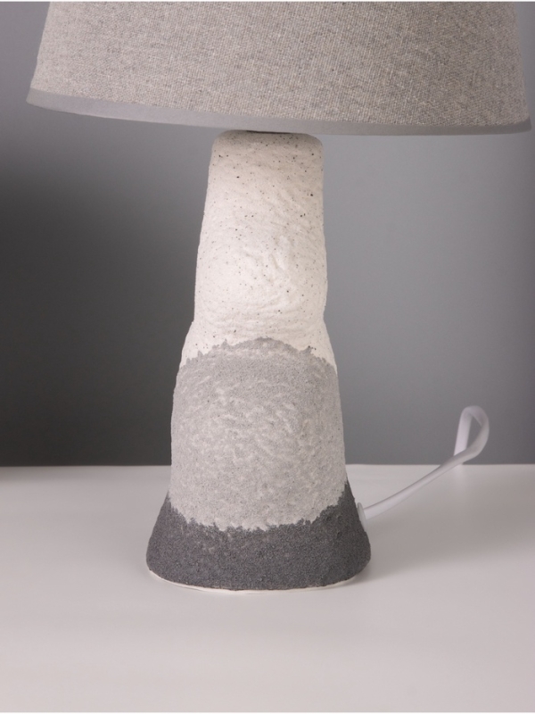Лампа настольная "Гряда" 1х40Вт Е14 серый/белый 20х20х32см