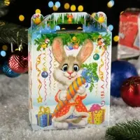 Подарочная коробка "Заяц - Кот" белый, 16&times;7.5&times;26 см