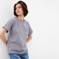 Футболка женская MINAKU: Basic line цвет серый, размер 52 Футболка женская MINAKU: Basic line цвет серый, размер 52