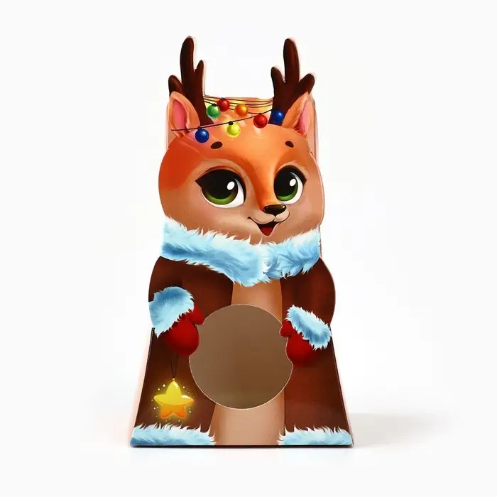 Коробка складная с окном &laquo;Оленёнок&raquo;, 9 х 16.6 х 6 см