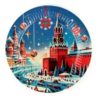 Тарелка одноразовая бумажная &laquo;С Новым годом&raquo;, 18 см