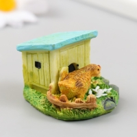 Фигурка для флорариума полистоун "Курочка у курятника" МИКС 4х4х3,7 см