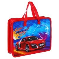 Папка с ручками пластиковая А4 Calligrata "Машина красная", 32,2х25,6х7 см,