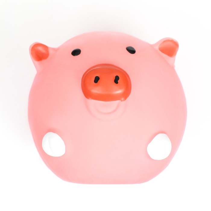 Игрушка пищащая для собак из латекса "Свин-Мяч", 8 см, розовая