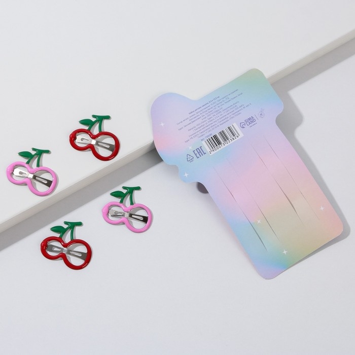 Заколки для волос детские &laquo;Твоя мода-твой стиль&raquo;, 4 шт, 8,4 х 12,9 см