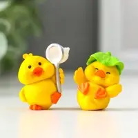 Сувенир полистоун "Цыплята и хобби" набор 4 шт 2,9х3,6 см