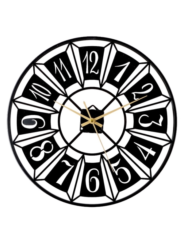 Часы настенные интерьерные &laquo;Гармошка&raquo;, плавный ход, d-40 см, черные